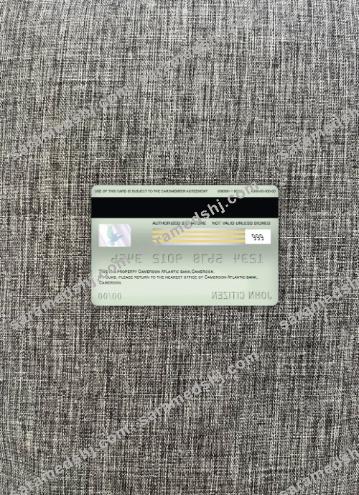 Cameroon Atlantic bank visa debit card photolook back